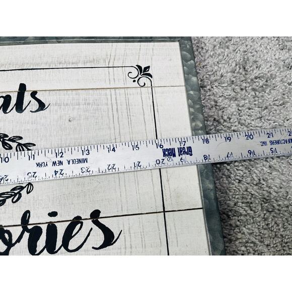 Meals & Memories Are Made Here Wood Metal Sign Farmhouse Country Kitchen - Picture 8 of 10